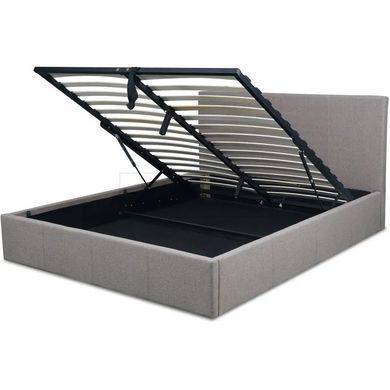 Кровать двуспальная MEBEL ELITE MELIA, 160x200 см ткань Серый реальная фотография