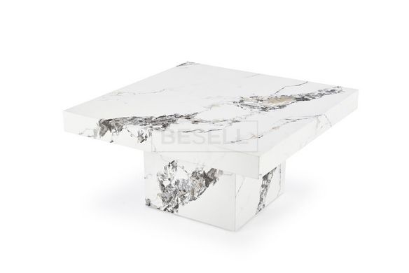 Журнальный столик MONOLIT Halmar 80x80 Белый Мрамор реальная фотография