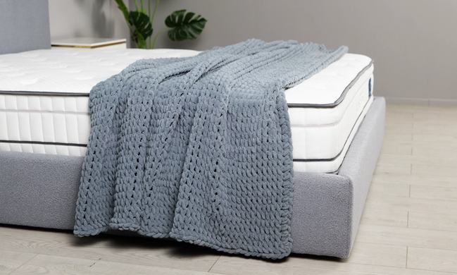 Кровать с подъемным механизмом КАТРИН Prestol 180х200 серый Alpaca 93 букле реальная фотография
