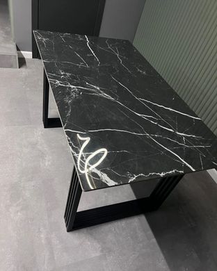 Стол Обеденный D77 КЕРАМИКА Imperium Black Испания ST 120х80 см Черный реальная фотография