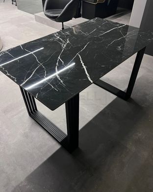 Стол Обеденный D77 КЕРАМИКА Imperium Black Испания ST 120х80 см Черный реальная фотография