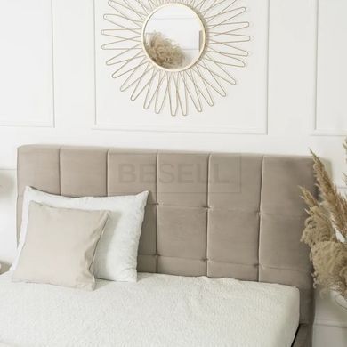 Кровать двуспальная бархатная MEBEL ELITE PANAMA Velvet 140x200 см Бежевый реальная фотография