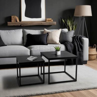 Комплект журнальних столиків TEVET Mebel Elite 50х50 Чорний жива фотографія
