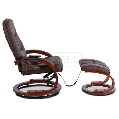 Масажне крісло з підставкою для ніг CANO Mebel Elite Коричневий