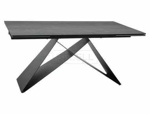 Стол Обеденный WESTIN CERAMIC Signal PIETRA DI SAVOIA 160(240)X90 Свет Серый Мат / Черный Мат реальная фотография