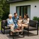 Набір садових меблів VERMONT Mebel Elite сірий/чорний