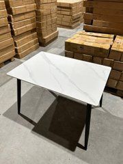 Стол Обеденный RIKARD CERAMIC Snow stone Matt Bjorn 90х65 Белый Эффект Мрамора реальная фотография