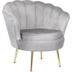 Крісло м'яке оксамитове MEBEL ELITE ANGEL Velvet Сірий