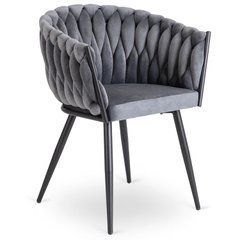 Стул бархатный MEBEL ELITE ELENA Velvet Серый реальная фотография