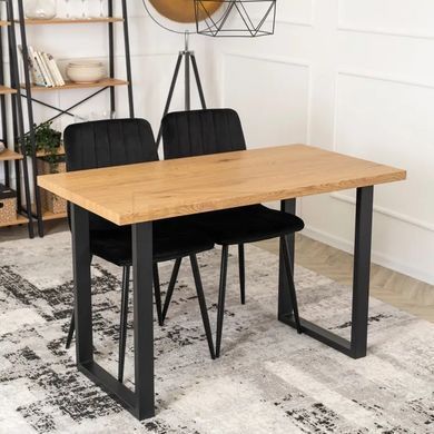 Стіл ALTE Mebel Elite 120х65 см Золотий дуб / Чорний жива фотографія