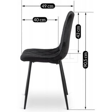 Стул бархатный MEBEL ELITE FORIS Velvet Черный реальная фотография