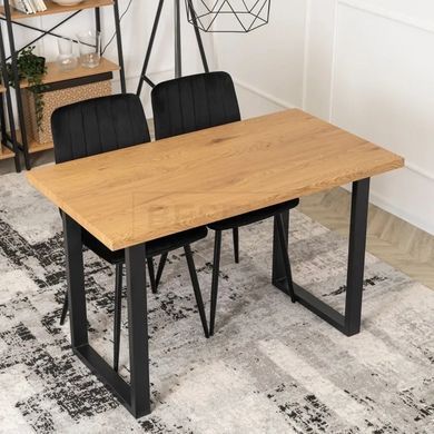 Стіл ALTE Mebel Elite 120х65 см Золотий дуб / Чорний жива фотографія