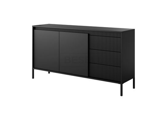 Комод Perfect Home Сенсо/Senso 2-дверный с 3 ящиками 2D3S/153 Черный реальная фотография