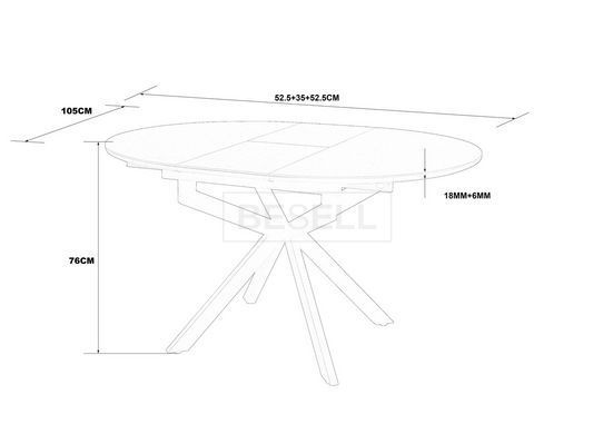 Стол GENEWA CERAMIC Intarsio  105(140)х105 черный реальная фотография