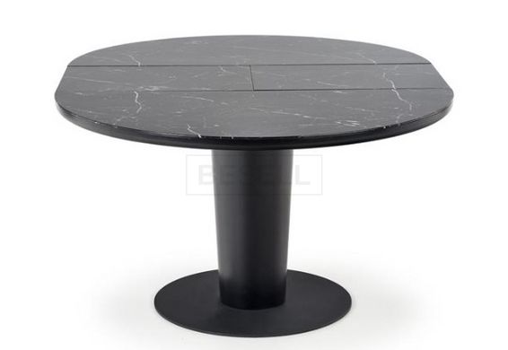 Стол раскладной CRISTIANO Halmar 120/160x120 Черный Эффект Мрамора реальная фотография