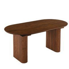 Раскладной стол MEBEL ELITE OVAL 90-220/90 см Орех реальная фотография