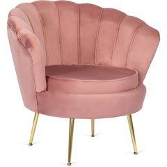 Крісло м'яке оксамитове MEBEL ELITE ANGEL Velvet Рожевий