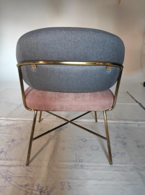 Мягкое кресло ADELE / АДЕЛЬ Vetro Ткань / Серый с Розовым