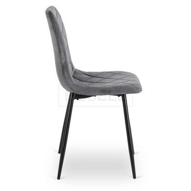 Стілець оксамитовий MEBEL ELITE FORIS Velvet Сірий жива фотографія