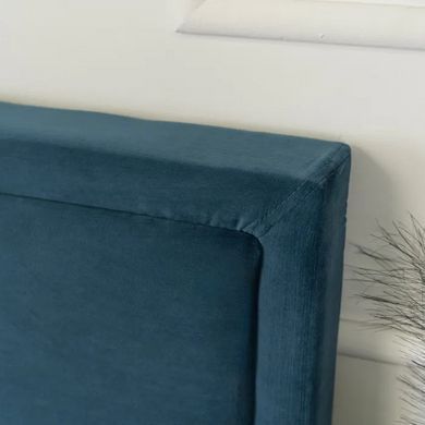 Кровать двуспальная бархатная MEBEL ELITE ANDRE Velvet 140x200 см Темно-синий реальная фотография