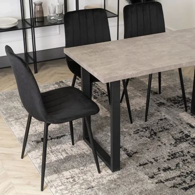 Стол ALTE Mebel Elite 120х65 см Бетон / черный реальная фотография