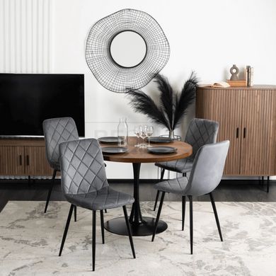 Стілець оксамитовий MEBEL ELITE FORIS Velvet Сірий жива фотографія
