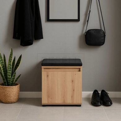 Тумба для взуття PARMA  Mebel Elite 50 Дуб артизан /Графіт жива фотографія