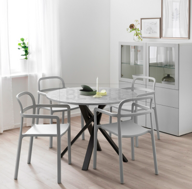 Стол Обеденный MARIEDAMM IKEA 105x105 Серый реальная фотография