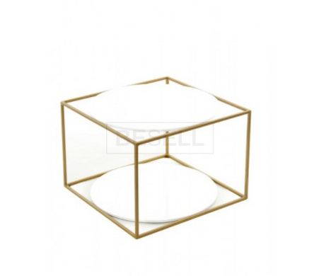 Журнальный стол Cube Arhome 50x50 Белый/Золото реальная фотография