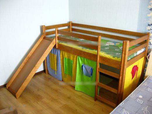 Кровать детская NEO PLUS Halmar 89x197 Ольха реальная фотография