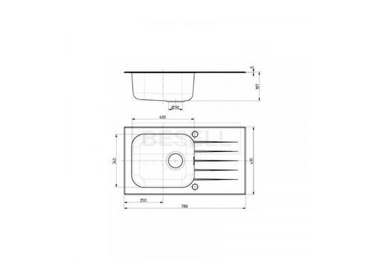 Кухонная мойка Genesis VITRO 20 Alveus 78x43,5x18,7 Черный