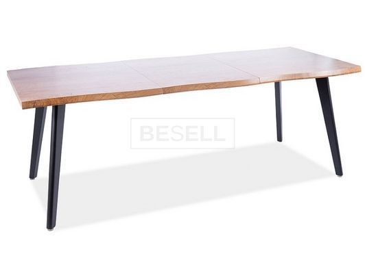 Стіл Розкладний FRESNO Signal 120(180)x80 Дуб Артизан / Чорний жива фотографія
