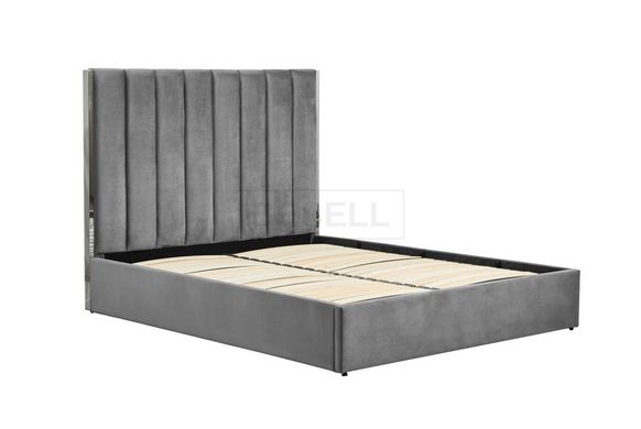 Ліжко PALAZZO VELVET Halmar 160*200 Сірий/срібний жива фотографія