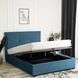Кровать двуспальная бархатная MEBEL ELITE ANDRE Velvet 140x200 см Темно-синий