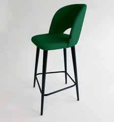 Напівбарний стілець МАРК Besell Зелений Метал/Дерево жива фотографія