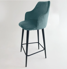 Барный стул МАРСЕЛЬ Besell Голубой / Металл / Дерево реальная фотография