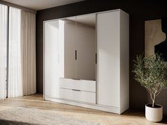 Шафа для одягу Perfect Home Келлі / Kelly 4DL 4-дверна з дзеркалом Кашемір жива фотографія