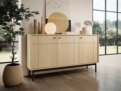 Комод Perfect Home Джапанди / Japandi K154 3-дверный Дуб линеа реальная фотография