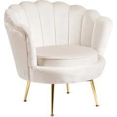 Крісло м'яке оксамитове MEBEL ELITE ANGEL Velvet Кремовий