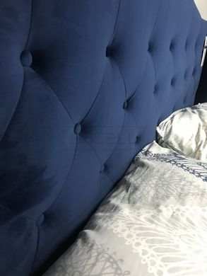 Ліжко ASPEN Velvet Signal 160x200 Синій жива фотографія