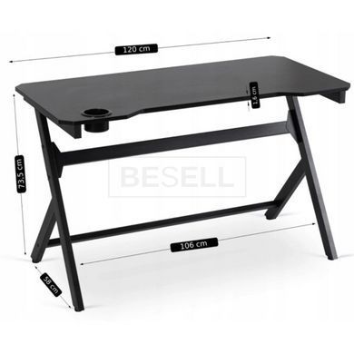 Ігровий стіл MEBEL ELITE BLECK 120 см Чорний жива фотографія
