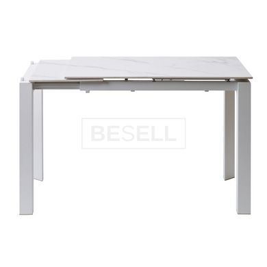 Стол Обеденный BRIGHT WHITE MARBLE Concepto 102/142x70 Керамика Белый Мрамор реальная фотография