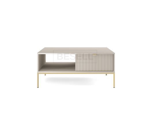 Стол журнальный Perfect Home Новая/Nova с 2 ящиками и золотыми ножками L104 Кашемир реальная фотография