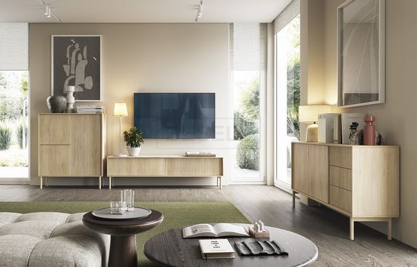 Тумба под ТВ Perfect Home Таво/Tavo 2D/187 2-дверная Дуб кремона реальная фотография