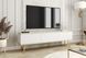 Тумба под телевизор Perfect Home Оро/Oro 3-дверная с золотыми ножками RTV175 Белый реальная фотография