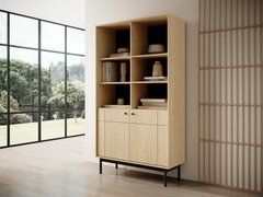 Стелаж Perfect Home Джапанді / Japandi R104 2-дверний Дуб лінеа жива фотографія