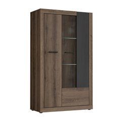 Витрина правая 2д TRASS TRAV621R Prestol дуб античный/бежевый глянец реальная фотография