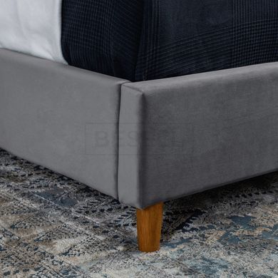 Ліжко оксамитове  DENNIS Velvet Mebel Elite 90x200 Темно Сірий жива фотографія