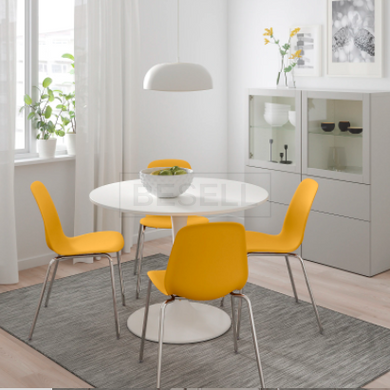 Стол Обеденный DOCKSTA IKEA 103x103 Белый реальная фотография