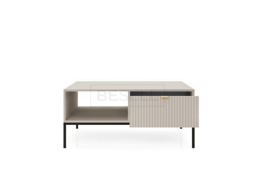 Стол журнальный Perfect Home Новая/Nova с 2 ящиками и черными ножками L104 Кашемир реальная фотография